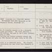 Corsindae, NJ60NE 4, Ordnance Survey index card, page number 1, Recto