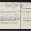 Corrichie, NJ60SE 1, Ordnance Survey index card, page number 1, Recto
