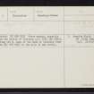 Burn Of Corrichie, NJ60SE 3, Ordnance Survey index card, Recto