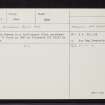 Pittodrie, NJ62SE 14, Ordnance Survey index card, Recto