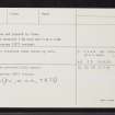 Loanend, NJ62SW 1, Ordnance Survey index card, page number 2, Verso