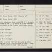 Druidstone, NJ62SW 4, Ordnance Survey index card, page number 1, Recto