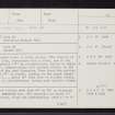 Druidstone, NJ62SW 6, Ordnance Survey index card, page number 1, Recto