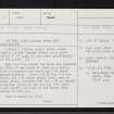 Myreton Farm, Picardy Stone, NJ63SW 3, Ordnance Survey index card, page number 1, Recto