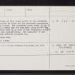 Pitglassie, NJ64SE 8, Ordnance Survey index card, page number 2, Verso
