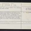 Ha' Hillock, NJ65NE 6, Ordnance Survey index card, page number 2, Verso