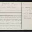 Forglen, NJ65SE 25, Ordnance Survey index card, page number 1, Recto