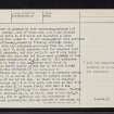 Barmekin Of Echt, NJ70NW 1, Ordnance Survey index card, page number 2, Verso