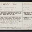 Braeside, Camies' Stone, NJ71NE 5, Ordnance Survey index card, page number 1, Recto