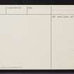 Fullerton, NJ71NE 14, Ordnance Survey index card, Verso