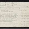 Kintore, NJ71NE 28, Ordnance Survey index card, page number 1, Recto