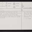 Kintore, NJ71NE 47, Ordnance Survey index card, page number 1, Recto
