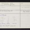 East Leylodge, 'standing Stone', NJ71SE 10, Ordnance Survey index card, Recto