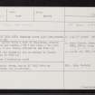 Daviot, NJ72NE 11, Ordnance Survey index card, Recto