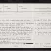 Mounie Castle, NJ72NE 14, Ordnance Survey index card, page number 1, Recto