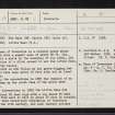 Bass Of Inverurie, NJ72SE 13, Ordnance Survey index card, page number 1, Recto