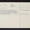 Keith Hall, NJ72SE 69, Ordnance Survey index card, Recto