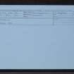 Conglas, NJ72SE 98, Ordnance Survey index card, Recto