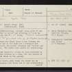 Chapel Of Garioch, The Maiden Stone, NJ72SW 1, Ordnance Survey index card, page number 1, Recto