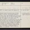 Turriff, Saint Congan's Church, NJ74NW 12, Ordnance Survey index card, page number 1, Recto
