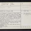 Law Of Balgreen, NJ75NW 4, Ordnance Survey index card, page number 1, Recto