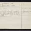 Hillhead Of Ashogle, NJ75SW 12, Ordnance Survey index card, Recto
