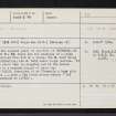 Cairn Lee, NJ76SE 1, Ordnance Survey index card, page number 1, Recto