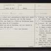 Whitestone, NJ80NW 11, Ordnance Survey index card, page number 1, Recto