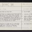 The Gouk Stone, NJ81NW 20, Ordnance Survey index card, Recto