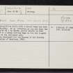 Fintray, NJ81NW 27, Ordnance Survey index card, Recto