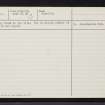 Clinterty, NJ81SW 22, Ordnance Survey index card, Verso