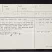 Craigies, NJ82NE 13, Ordnance Survey index card, Recto