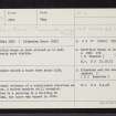 Pitmedden House, NJ82NE 33, Ordnance Survey index card, Recto