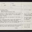 House Of Schivas, NJ83NE 30, Ordnance Survey index card, page number 1, Recto
