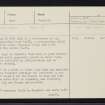 Bellmuir, NJ83NE 33, Ordnance Survey index card, page number 1, Recto