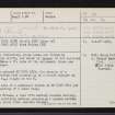 Cullykhan, NJ86NW 1, Ordnance Survey index card, page number 1, Recto