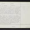 Dundarg Castle, NJ86SE 17, Ordnance Survey index card, page number 2, Verso