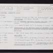 Aberdeen, Carmelite Friary, NJ90NW 49, Ordnance Survey index card, Recto