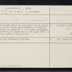 Dubford, NJ91SW 6, Ordnance Survey index card, Recto