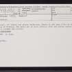 House Of Leask, NK03SW 30, Ordnance Survey index card, Recto