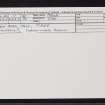Tiree, Dun Beag, Vaul, NM04NW 11, Ordnance Survey index card, Recto