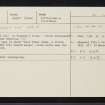 Iona, St Brandon 's Cross, NM22SE 37, Ordnance Survey index card, Recto
