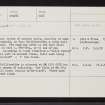 Coll, Cnoc Ghillbreidhe, NM26SW 15, Ordnance Survey index card, Recto