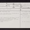 Tobar Ninian, Kilninian, Mull, NM34NE 13, Ordnance Survey index card, page number 1, Recto