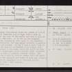 Kiel Church, Cross, NM64NE 4, Ordnance Survey index card, page number 1, Recto