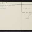 Dunan Aula, Barbreck, NM80NW 14, Ordnance Survey index card, page number 2, Verso