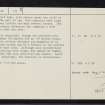 Dun Na Ban-Oige, NM80SW 15, Ordnance Survey index card, page number 2, Verso