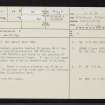 Killiechonich 1, NM82NE 19, Ordnance Survey index card, page number 1, Recto