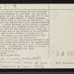 Dunollie Castle, NM83SE 11, Ordnance Survey index card, page number 2, Verso