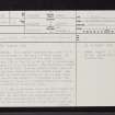 Glensanda Castle, NM84NW 1, Ordnance Survey index card, page number 1, Recto